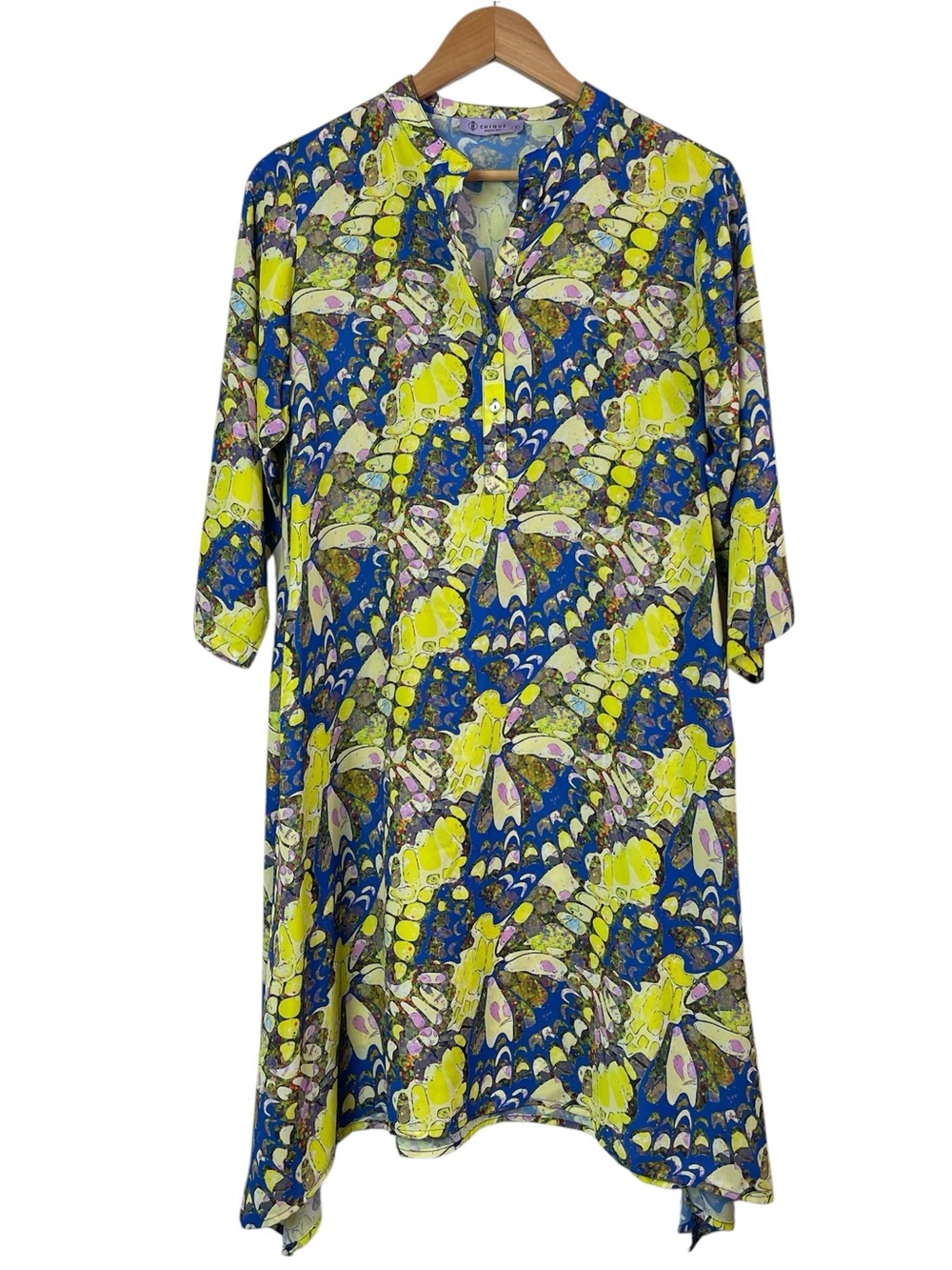 Chique Made in India Multicolor Asymmetrical Hem Tunic / Dress / Cover-Up Small
